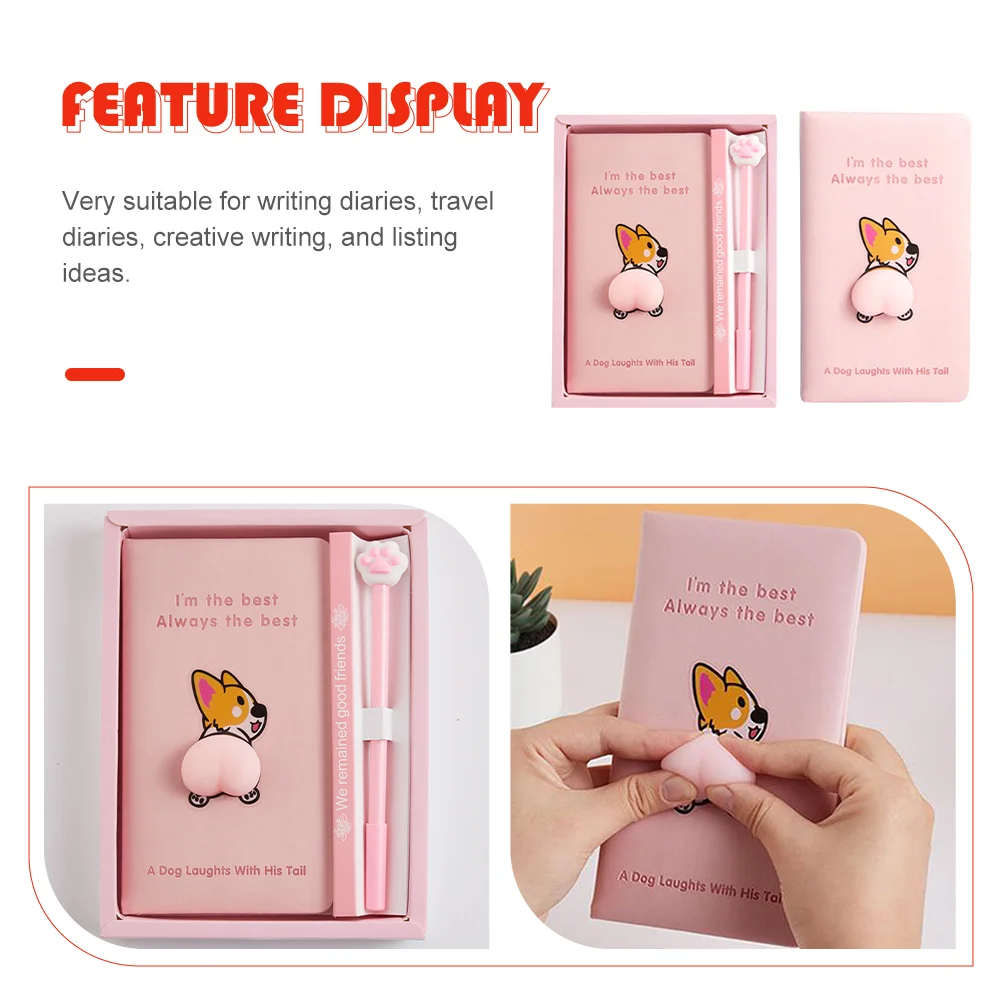 Cartoon Notebook Thick Paper Notepad Corgi Journal Decorative Writing School Student Gift for Lovely Sketching Pads