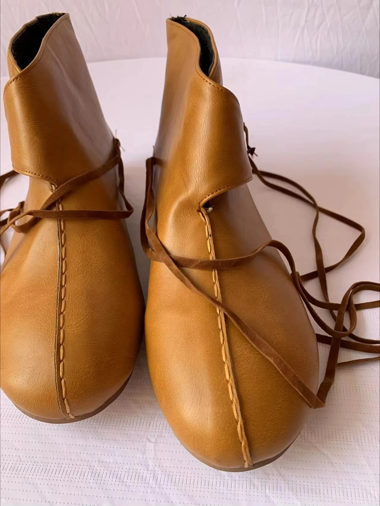 Fashion Men Medieval Knight Prince Flat Single Shoes Chinese Style Retro Casual PU Leather Ankle Japanese Samurai Short Boot