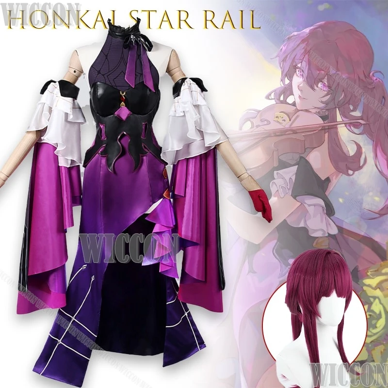 

‌ Honkai Star Rail Kafka Косплей Костюм Игра Полный комплект Экипировка Концертный наряд на Хэллоуин Аутентичный дизайн Ежедневный Comic Con Ролевая игра