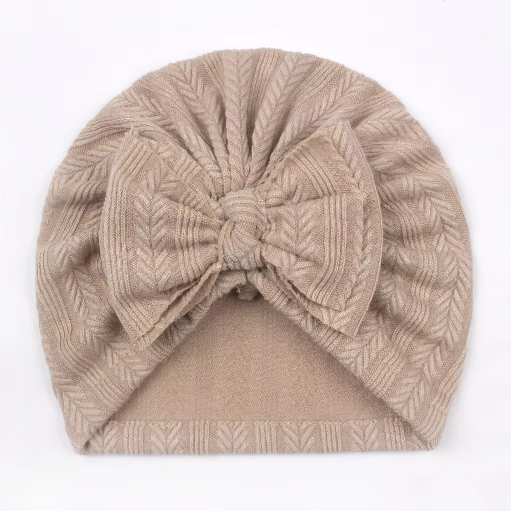 

Cute Cotton Polyester Headwrap Soft Solid Color Big Bow Hats Breathable Infant Headwear Baby Girls Boys Turban Hats
