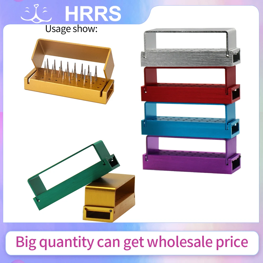 

30 Holes Dental Burs Holder Block Aluminium Dental Disinfection Box for FG Burs and RA Burs