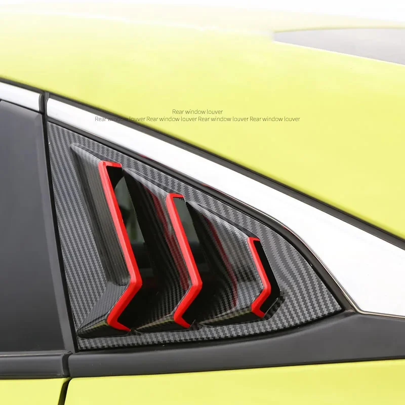 

Quarter Window Louver Cover For Honda Civic 2016-2020 ABS Carbon Fibre Style Side Air Vent Black