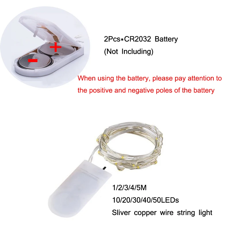 Battery Operate Copper Wire Fairy Lights LED String Garland For Wedding Christmas Party Festival Home Gift Decorative Night Lamp