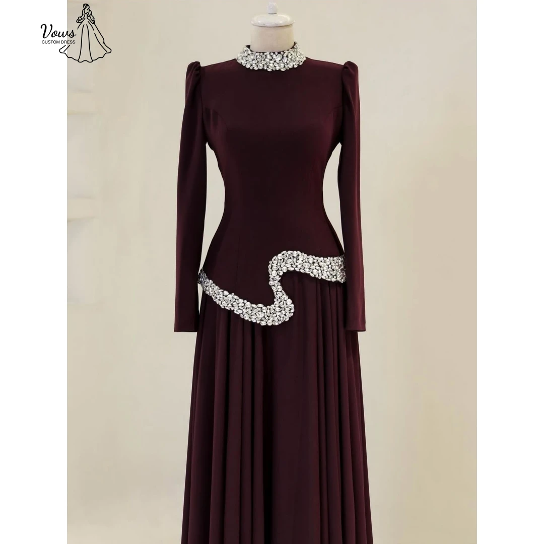 

Vows Evening Dresses 2025 Luxury Women's Elegant Party Dress 2025 Round Neck Beautiful Prom Dresses Store Line A Custom Made