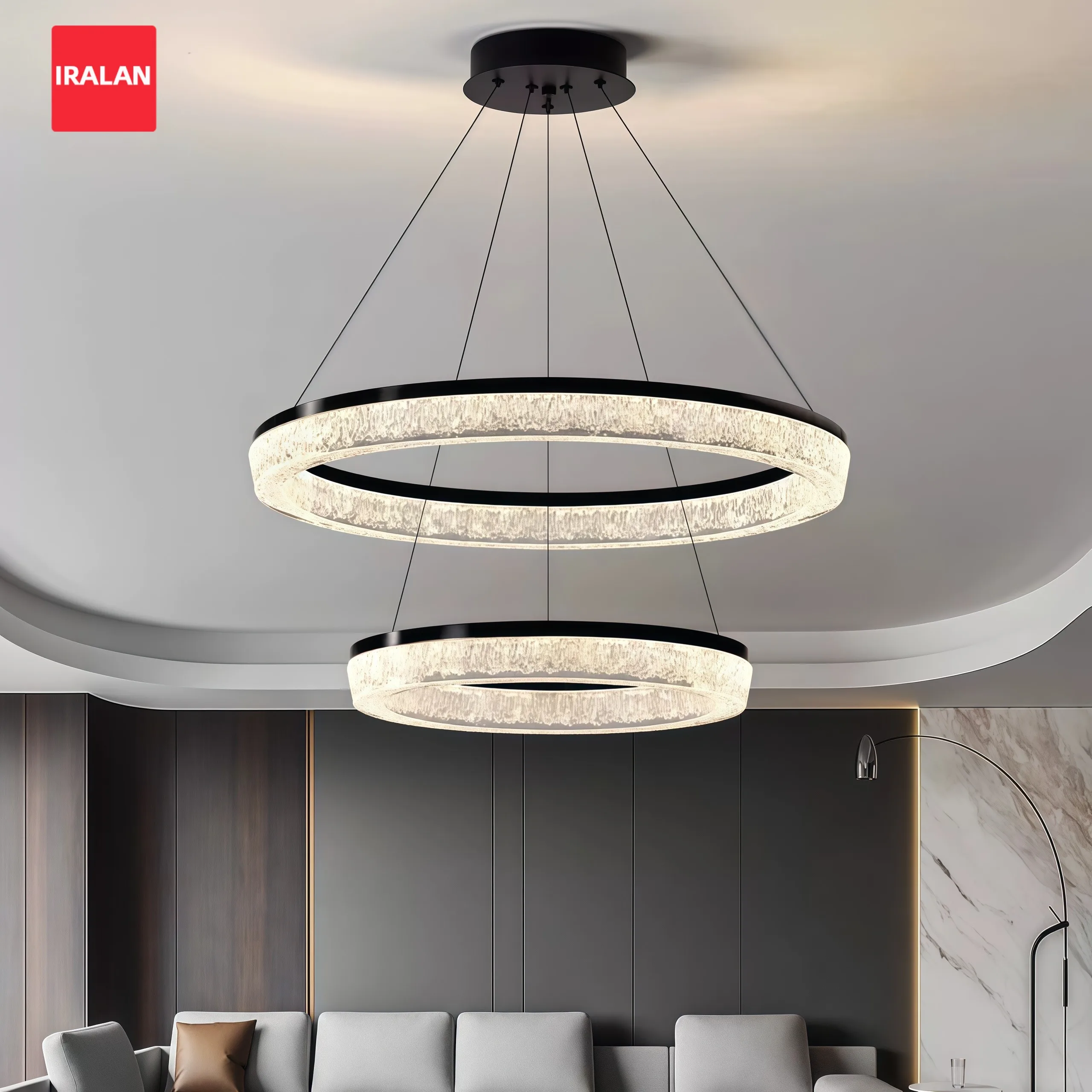 Simple Ceiling Chandelier Dimmable Decor Ceiling Lamp Indoor Lighting High LED Minimalist Lustre Ring Circular  Pendant Light