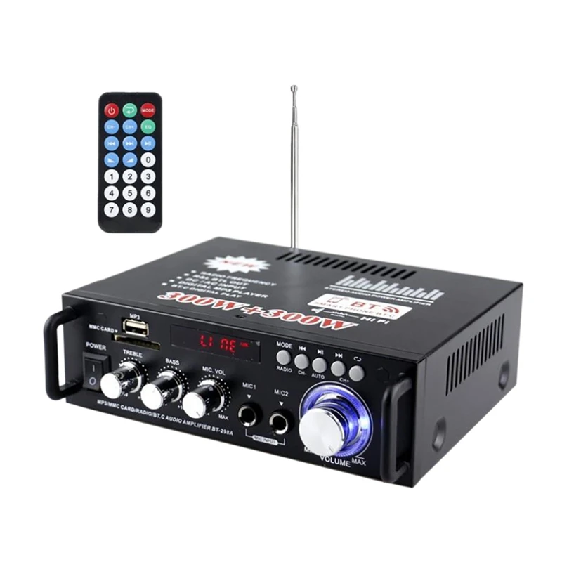 

600 Вт Bluetooth стерео аудио усилитель автомобильный дом Hi-Fi музыка SD USB FM AMP 12 В/220 В