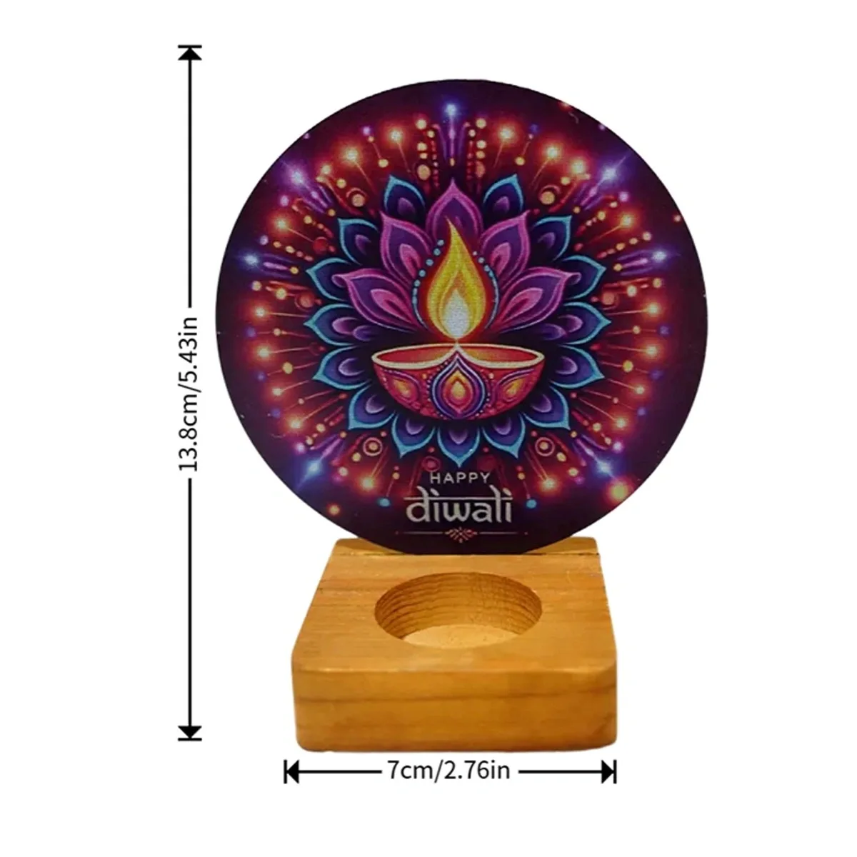 Factory India Diwali Festival of Lights atmosphere wrought iron candlestick uv printing scene decorative props