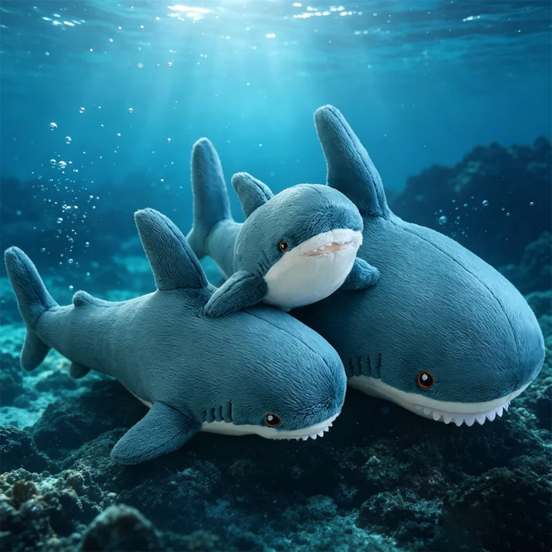 45/60CM Kawaii Simulated Sea Creature Big Shark Plush Toys Soft Stuffed Animal Shark Plushies Pillow Kid Birthday Accompany Gift