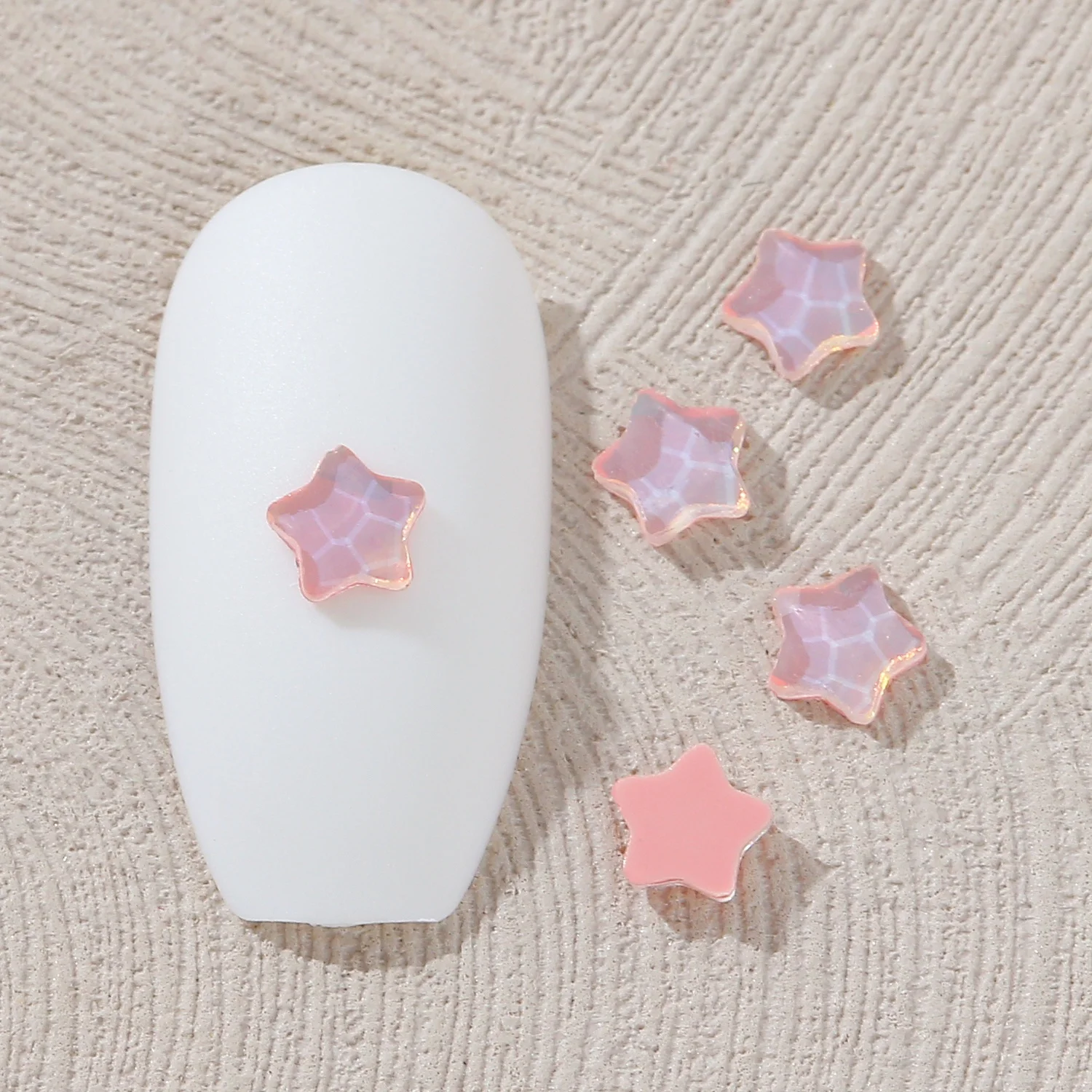 4mm Mocha Fat Starfish Shape Wholesale Flat bottom Nail Art rhinestones Self-Adhesive Shiny Glass Crystal 3D Nail Decoration