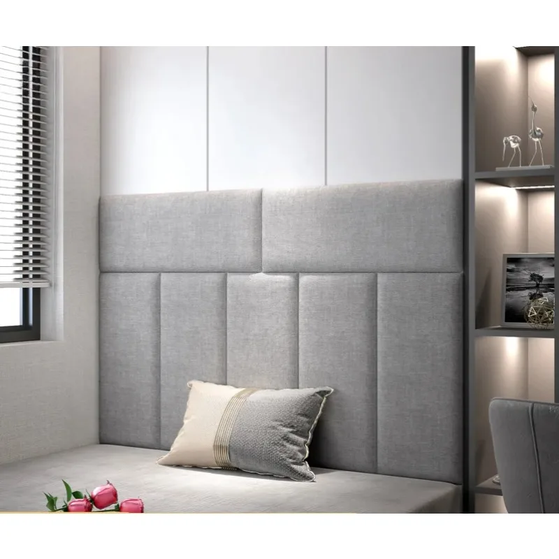 Tatami Wall Stickers Soft Headboard Modern Cotton and Linen Self-adhesive Fabric Backrest Background Wall Anti-collision Cushion