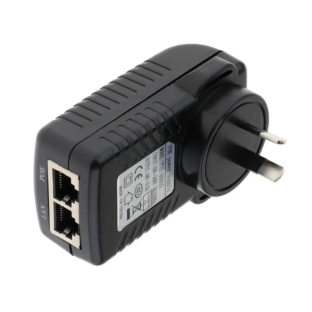 POE Power Supply Ethernet Wall Adapter, Fit para câmera IP, 48V, 0.5A