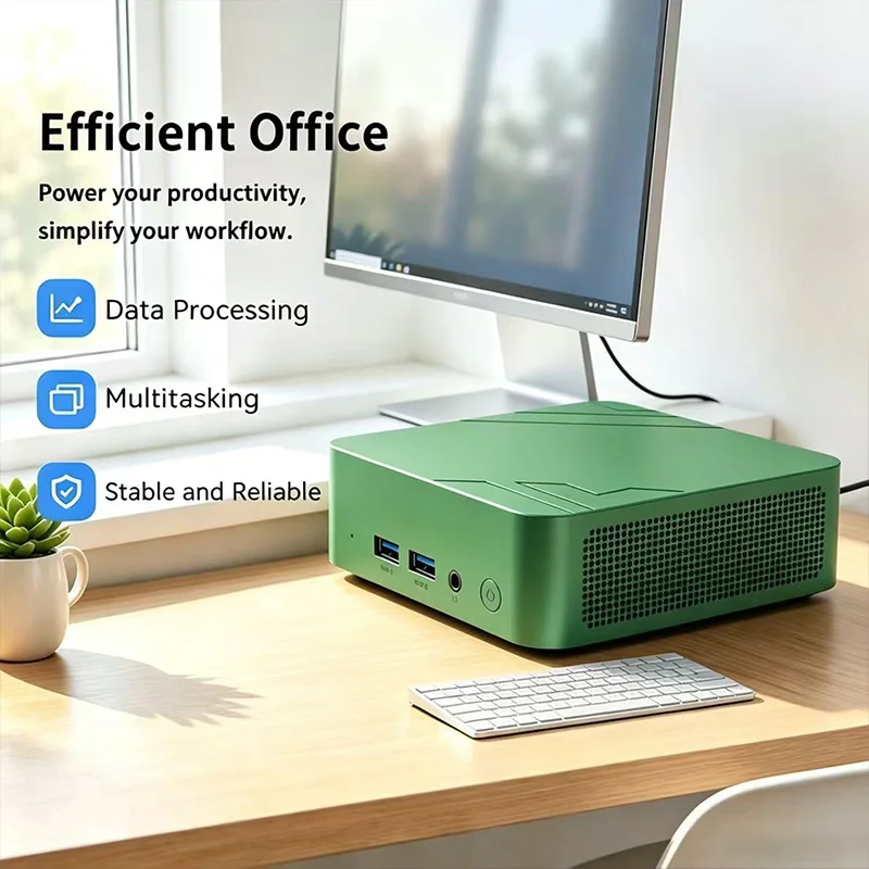 2026 Intel Core N150 Mini Desktop 16GB RAM 2TB M.2 SSD Triple 4K 60Hz Display WiFi6 BT5.2 Efficient Cooling Small Form Factor PC