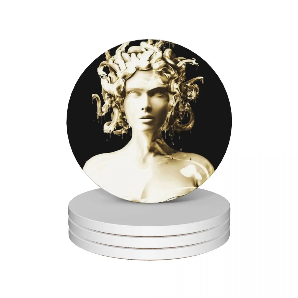 

Gold Medusa Ceramic Coasters (Set of 4) Cup for tea plate Coasters