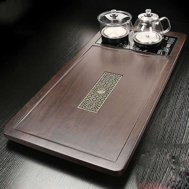 

Luxury Wooden Tea Tray Office Valet Drainage Kitchen Chinese Living Room Hospitality Tea Tray Tableware Bandejas Home Products