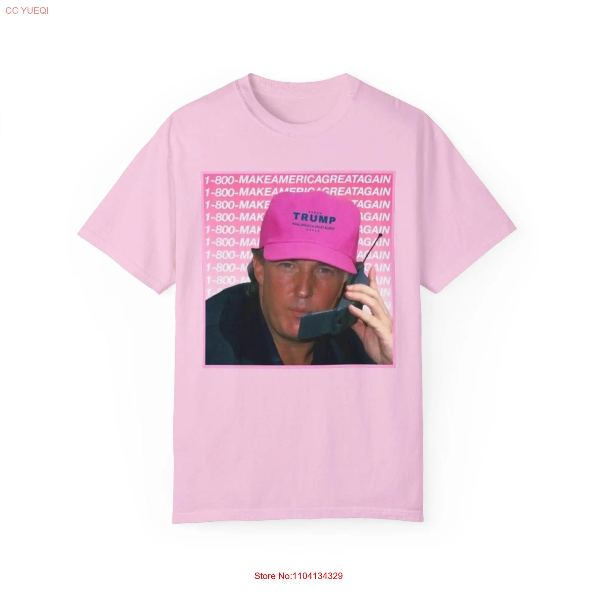 Comfort Colors Trump 1 800 MAGA T Shirt Retro Donald President American Patriot Pink Republican s long or short sleeves