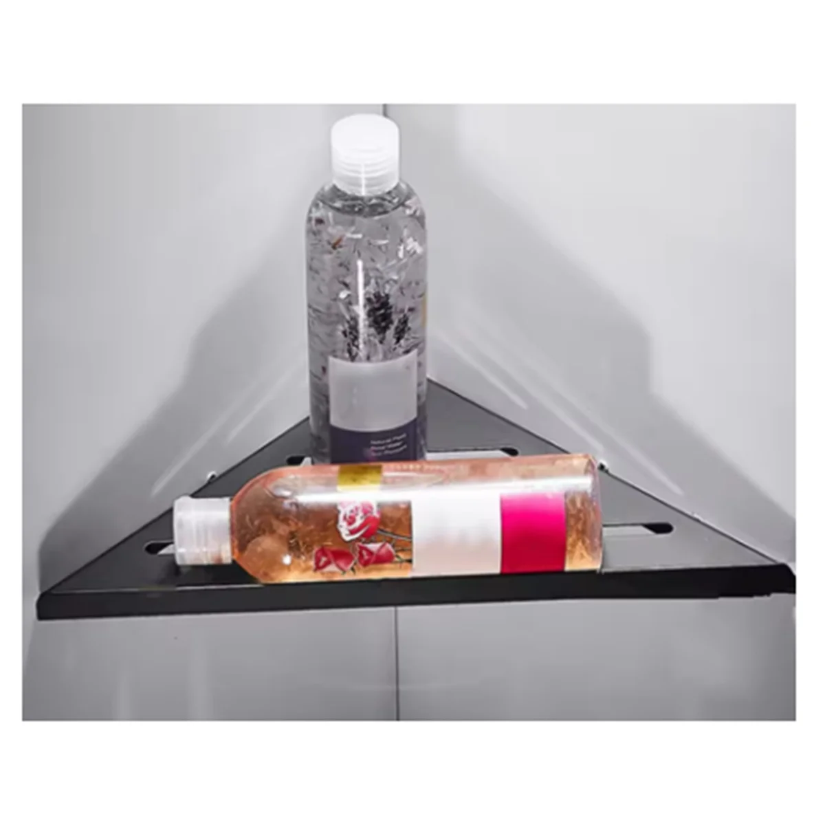 

AA98 Bathroom Shelf No Drill Stainless Steel Shampoo Storage Rack Corner Shower Shelf Heavy-Duty Hollow Bathroom Accessory