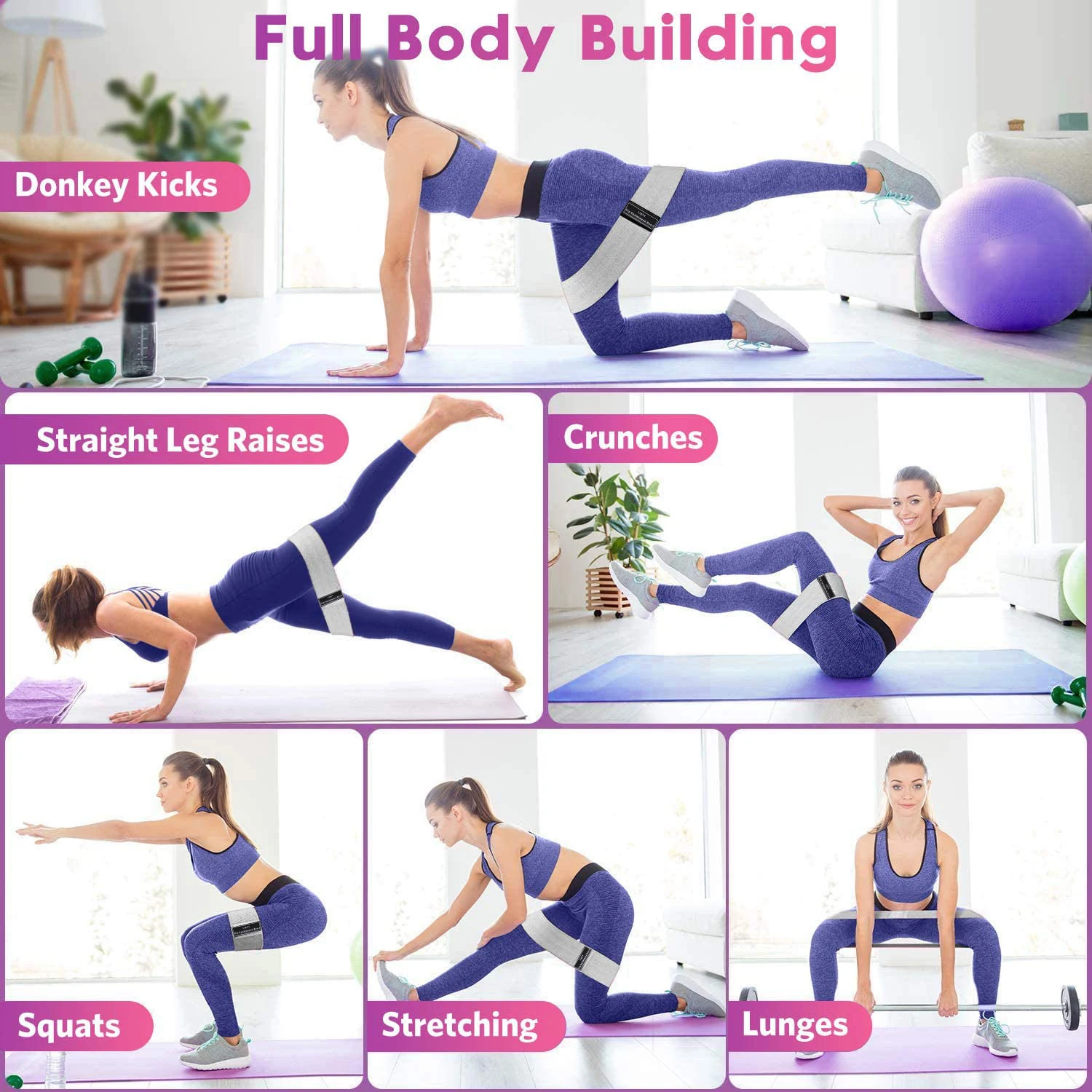 Resistência de tecido hip booty bandas glúteo coxa elástico treino bandas agachamento círculo estiramento tiras de fitness loops yoga equipamentos de ginástica