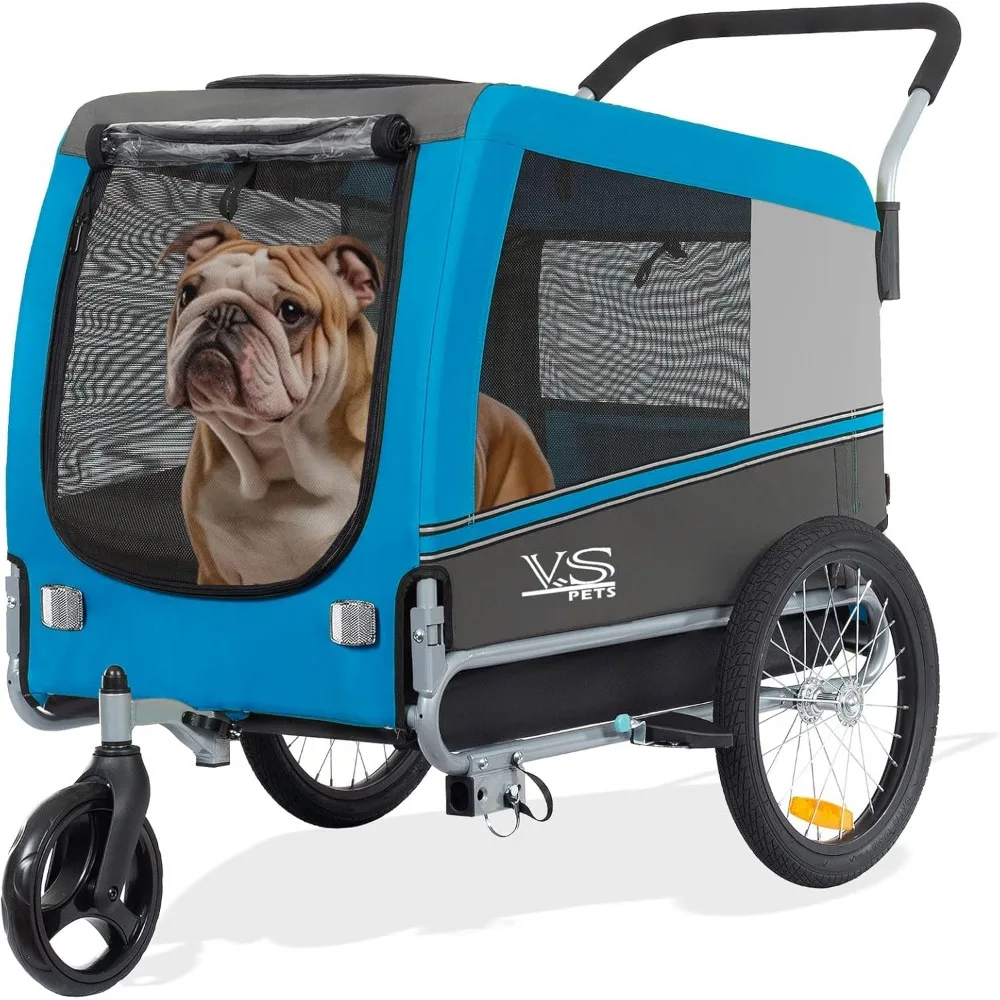 

Tiggo Sports Pets Large Dog Bike Trailer & Stroller for Medium,Large Dog or Multiple Small Dogs, Pet Stroller for Dogs Up to 78