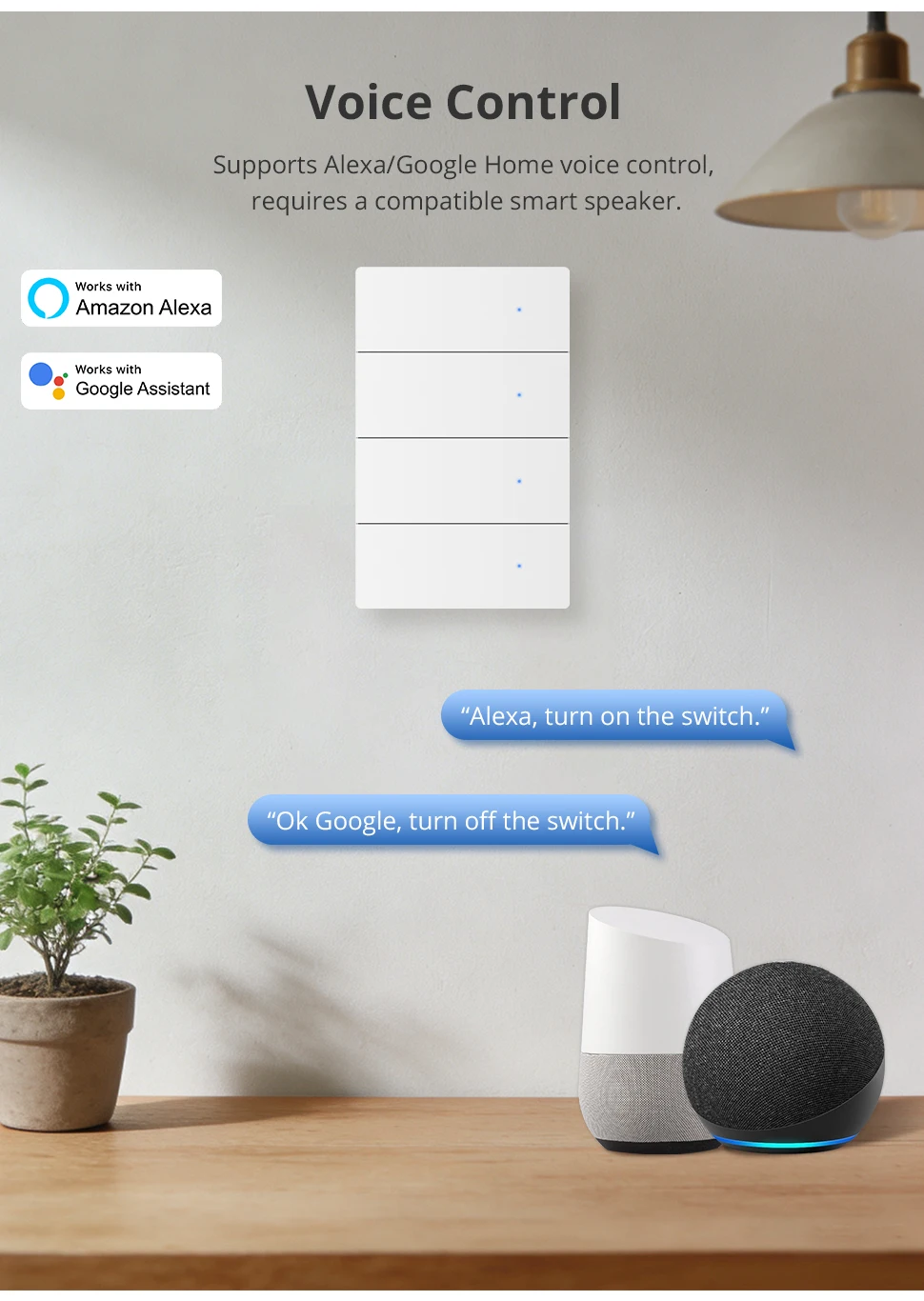 Zemismart Zigbee Smart Wandlichtschalter Aluminiumlegierung Panel Neutralleiter Erforderlich 1 2 3 4 Fach Kompatibel mit Tuya Smart Life App ZM-808 – Detail 7