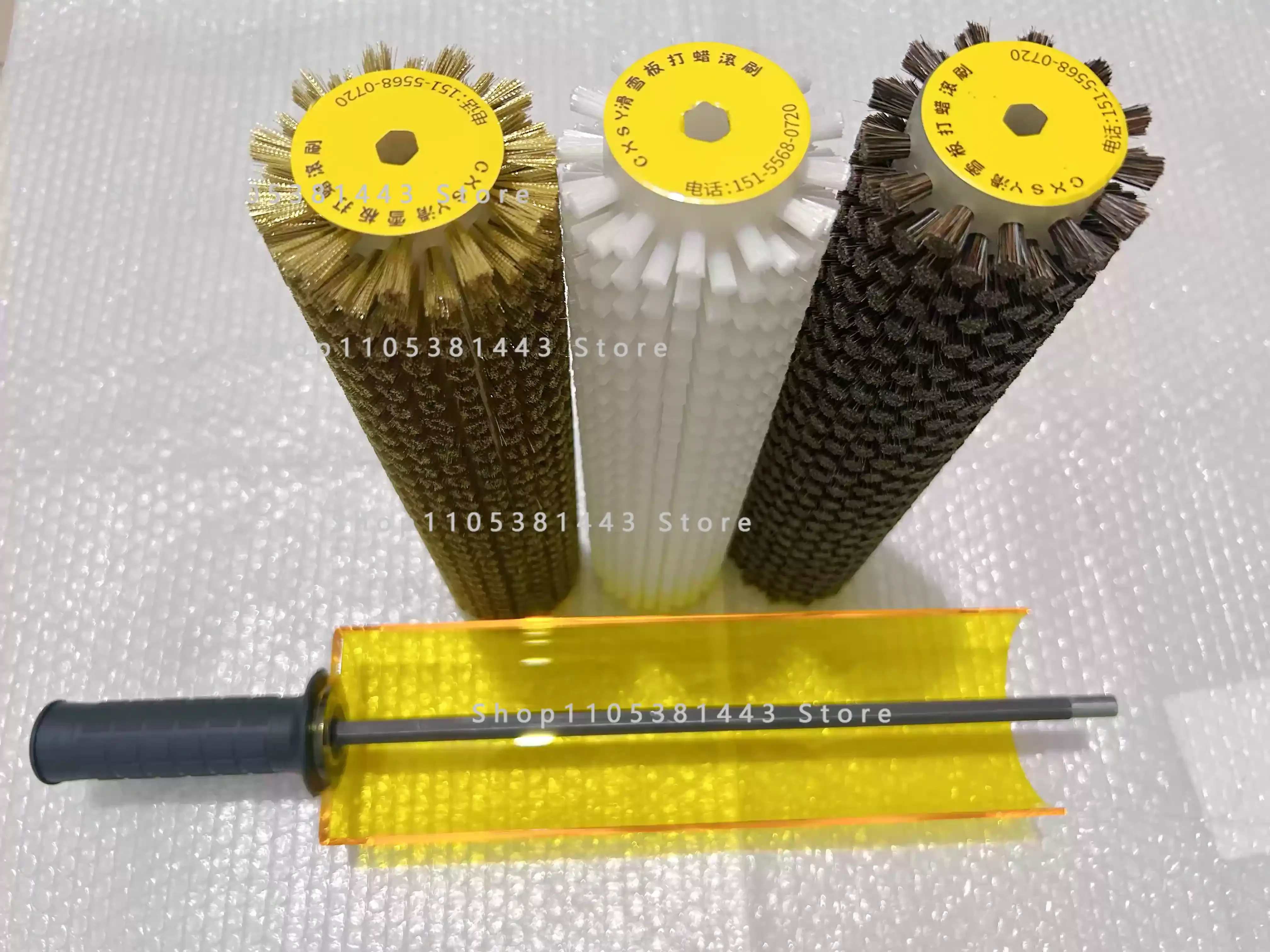 Set Ski Snowboard Waxing Electric Roller Brush Ski Roto Brush 30CM Nylon/ Horse Hair /brush/copper Wire Roller Brush