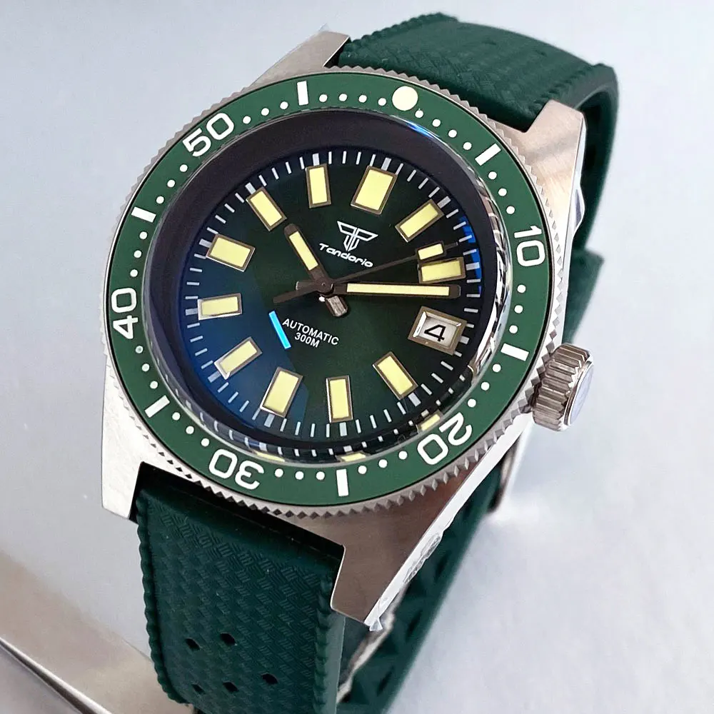 Green 41mm Dive-62MAS NH35 Automatic men Watch 200M Waterproof  AR Coating Sapphire 120 Click Ceramic Bezel Chapter Ring
