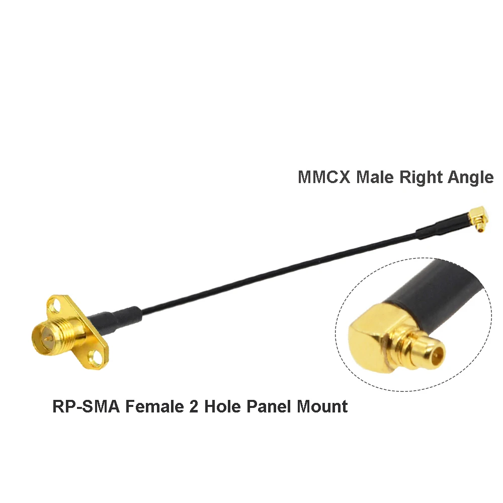 1PCS MMCX to SMA/RP-SMA Female Flange Panel Mount RF1.37 Pigtail Cable FPV Antenna Extension Cord for TBS Unify PandaRC VTX