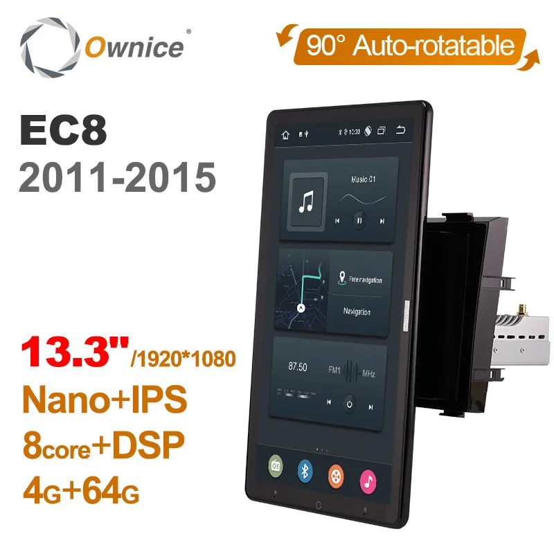 

Rotatable 1920*1080 13.3" Ownice Android 12.0 Car Multimedia for Geely EC8 2011-2015 Auto Radio Audio 4G LTE 360 Optical 8 Core