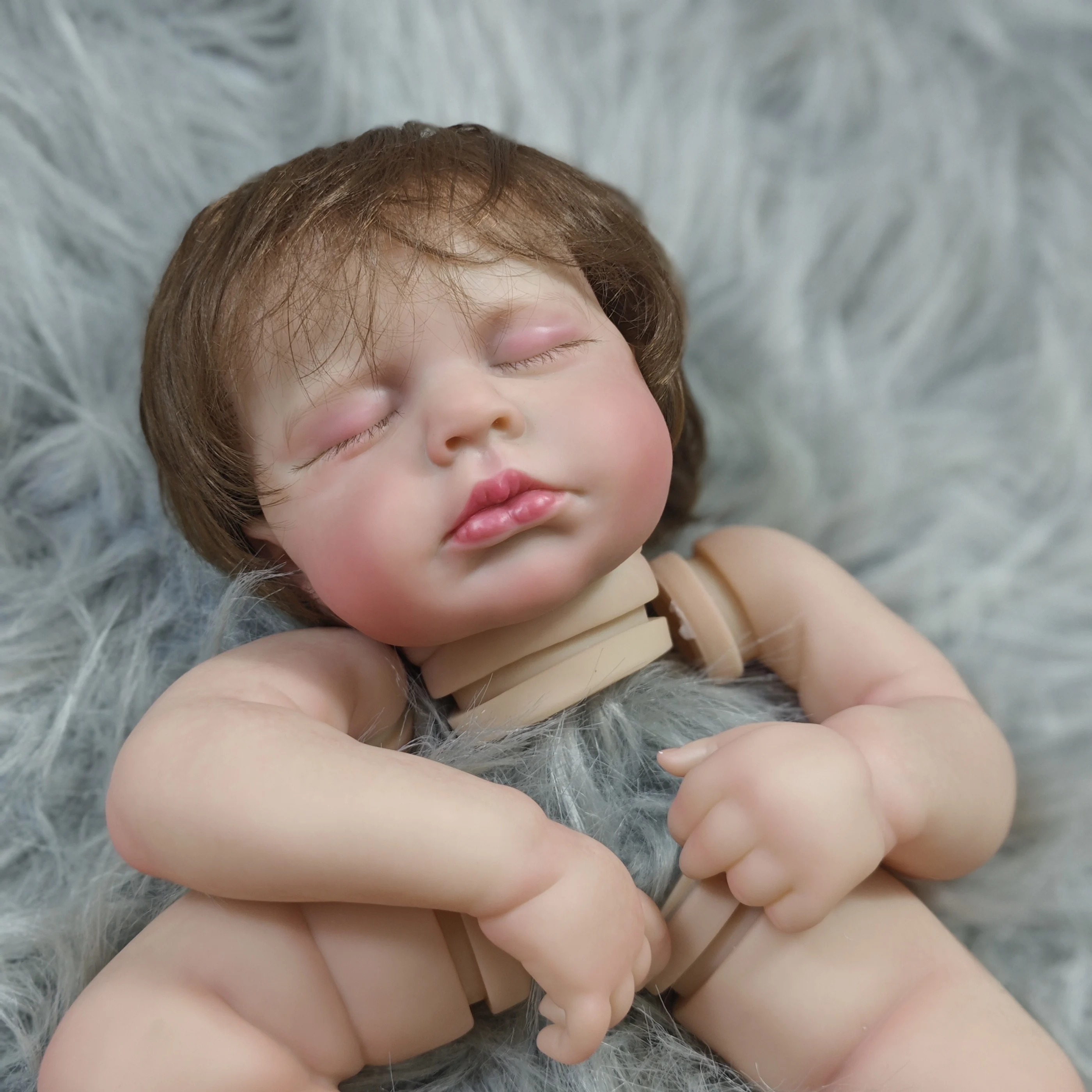 20 นิ้วทาสี Reborn ตุ๊กตาชุด LouLou มือ Rooted ผม 3D ทาสีผิวประกอบ DIY ทําด้วยมือตุ๊กตาไวนิลอะไหล่
