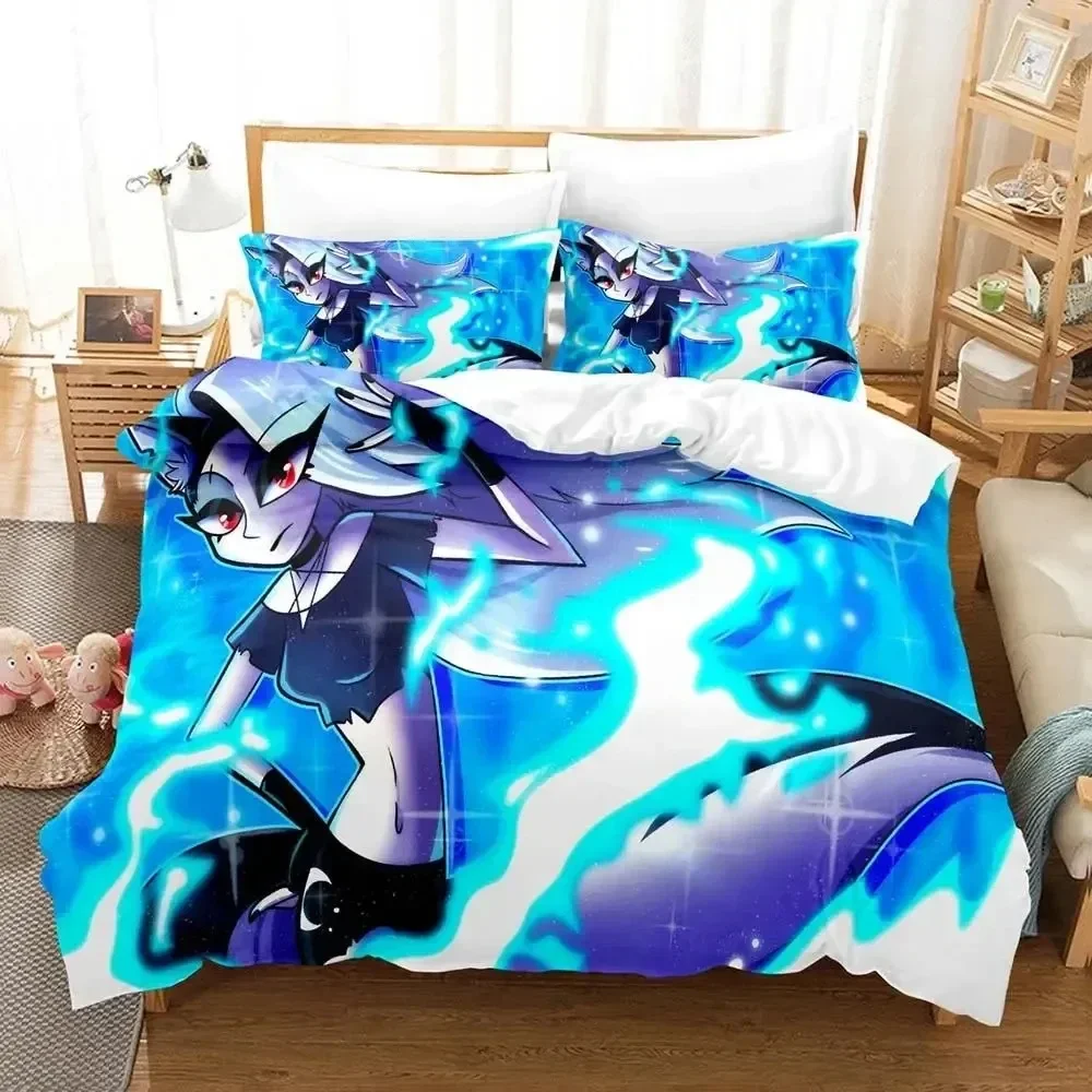 3D Print Anime Helluva Blitzo Boss Bedding Set Duvet Cover Bed Set Quilt Cover Pillowcase Comforter king Queen Size Boys Adult