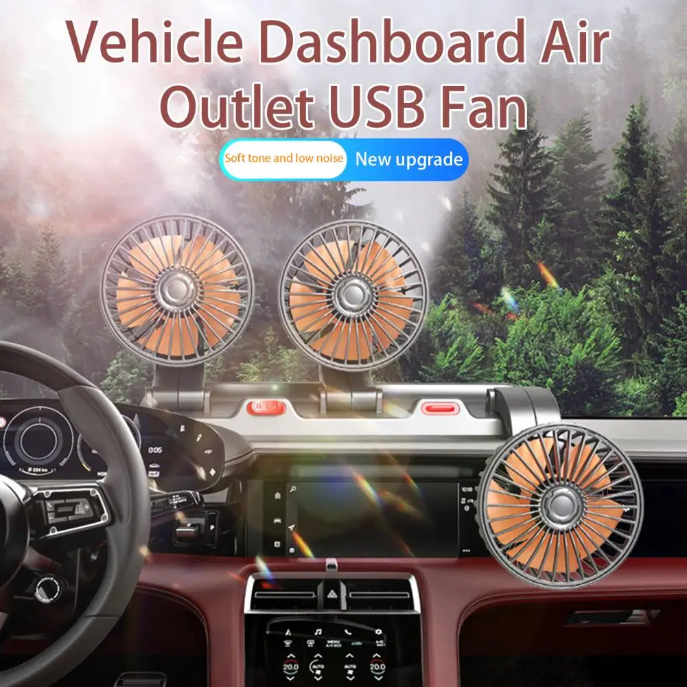 Durable Desktop Fan  2-Speed Plug-and-Play Car Fan  Dashboard Electric Car USB Mini Fan