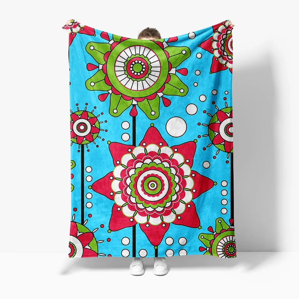 

Красочное одеяло с цветочным узором пейсли - богемное покрывало с геометрическим узором для декора дивана