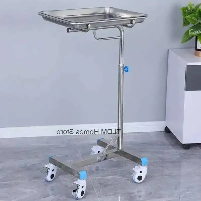 

Medical Thickened 304 Stainless Steel Cart Auxiliary Cart with Wheels Multifunctional Tool Medical Tray Rack Organizer Trolley