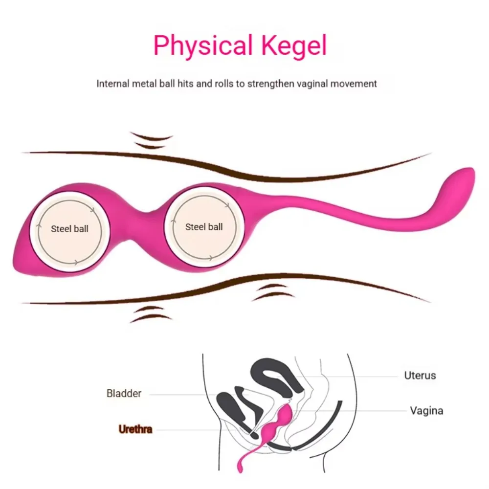 Wireless Remote Control Vibrating Kegel Balls 3pcs Food-Grade Silicone 10 Speed Pelvic Floor Trainer Waterproof USB Wholesale view 3