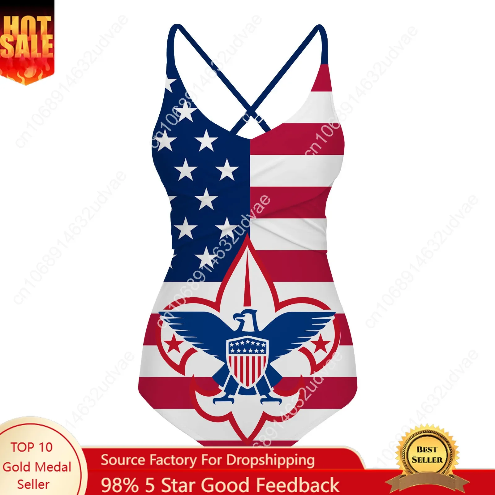ملابس سباحة نسائية من سكاوتس أوف أمريكا، ملابس سباحة مثيرة مخصصة، بيكيني لحفلات حمام السباحة والشاطئ، ملابس سباحة صيفية قابلة للتخصيص