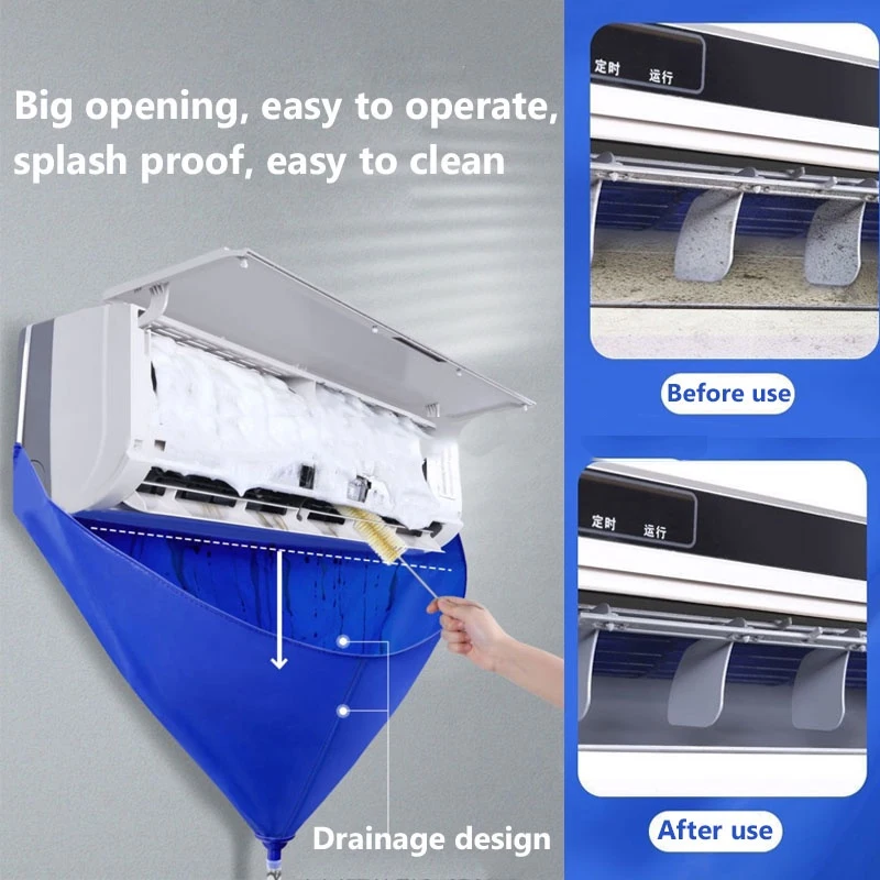95cm Thickened Cleaner Air Coditioning Cleaning Cover Bag PVC with Water Pipe Home 1-1.5P Split Hanging Air Conditioner Tools
