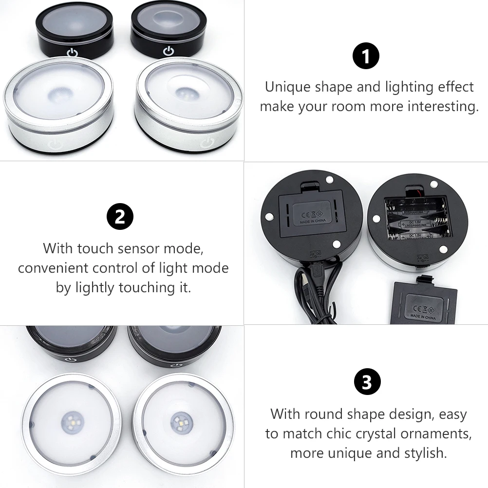 

Led Light Base Crystal Display Stand Round Night Base For Home Decor Led Touch Lampholder Table Lamp Table Lamp