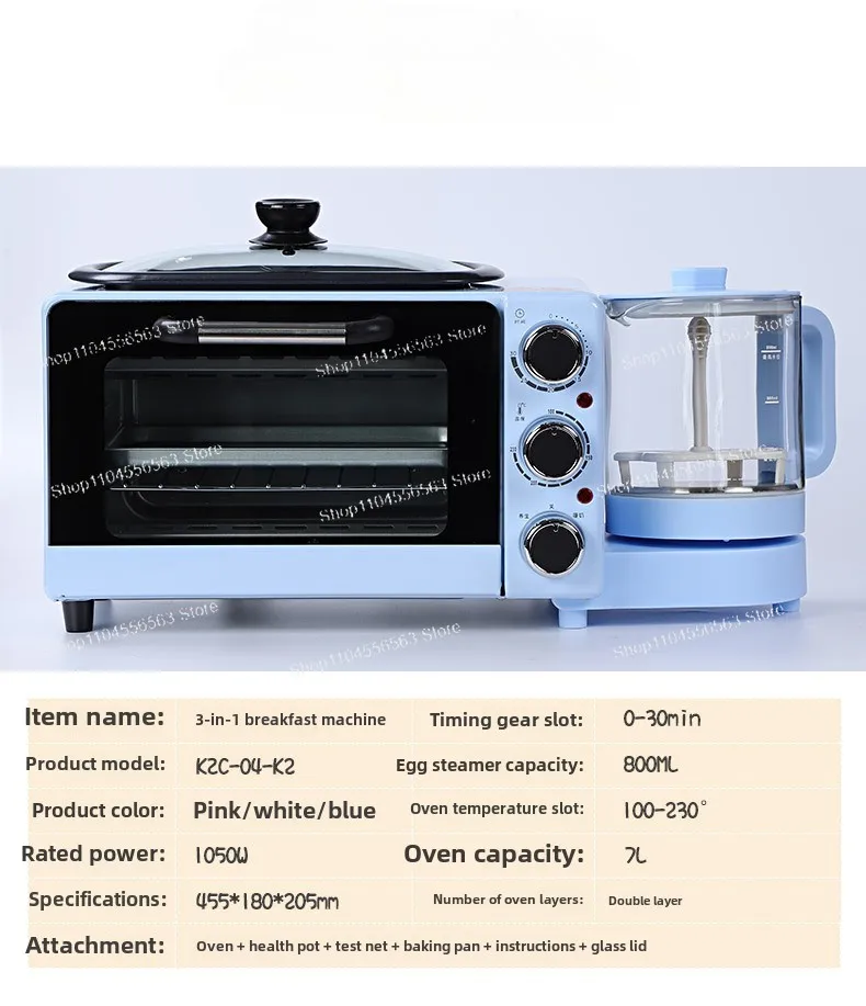 Maszyna śniadaniowa 3 w 1, gofrownica kuchenna do domu, ekspres do kawy z tosterem, automatyczna maszyna śniadaniowa do omletów