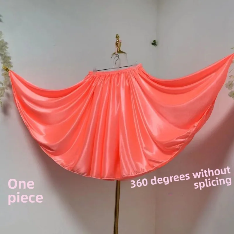 New Silky Soft Ice Silk One Piece No Splicing Wide Swing Long Skirt Elegant Half Slip Sleep Dress Comfort Loungewear Men Women