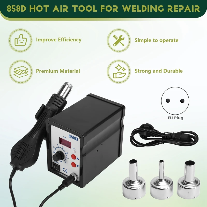 Hot Air Tool 858D BGA Rework Solder Station Blower Hair Dryer Hairdryer Soldering Heat Tool For Welding Repair