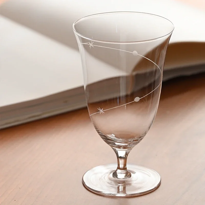 Artisan Starry Sky Hand-Egraved Whisky Glass Juice Coffee Tumbler  Dessert Wine Goblet
