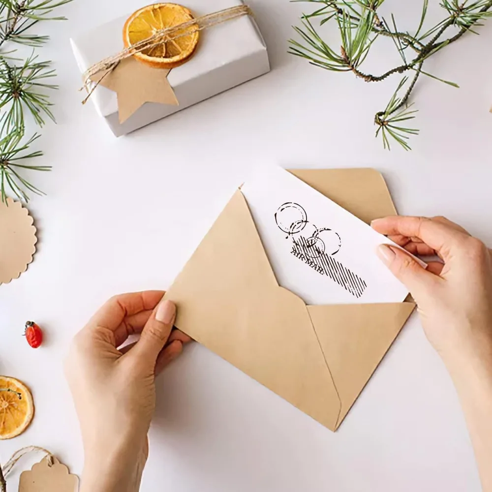 Background Clear Stamps Number Fingerprint Airmail Silicone Stamp Film Frame Transparent Seal Stamps for Invitation Card