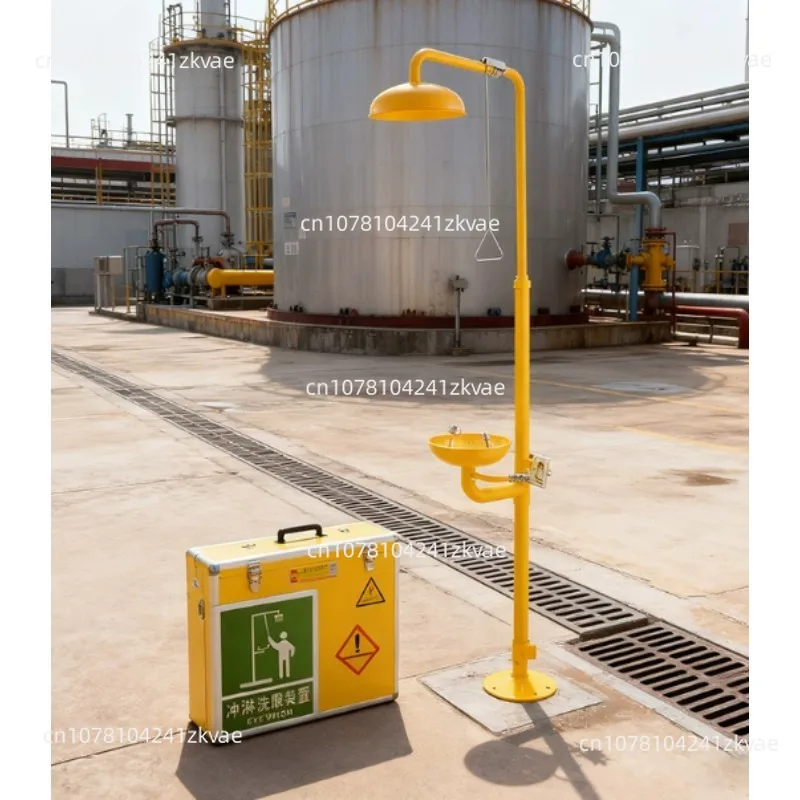 Emergency shower eye washer accessories Sprinkler industrial all stainless steel vertical with dust cover
