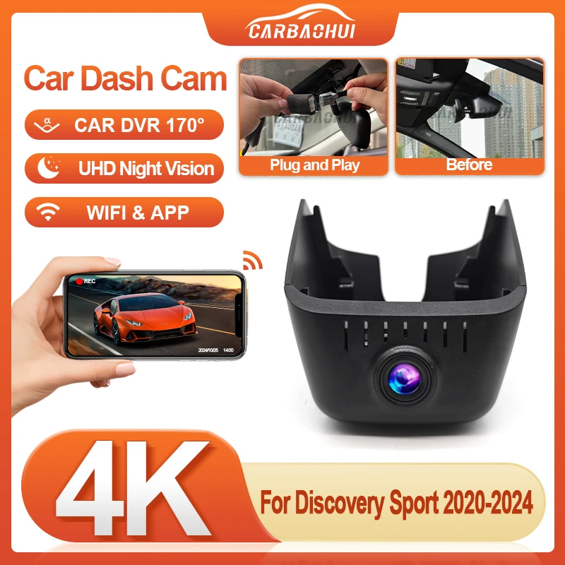 

Видеорегистратор Plug and play для Land Rover Discovery Sport 2020-2024, автомобильный видеорегистратор, видеорегистратор, видеорегистратор, циклическая запись 4K 2160P