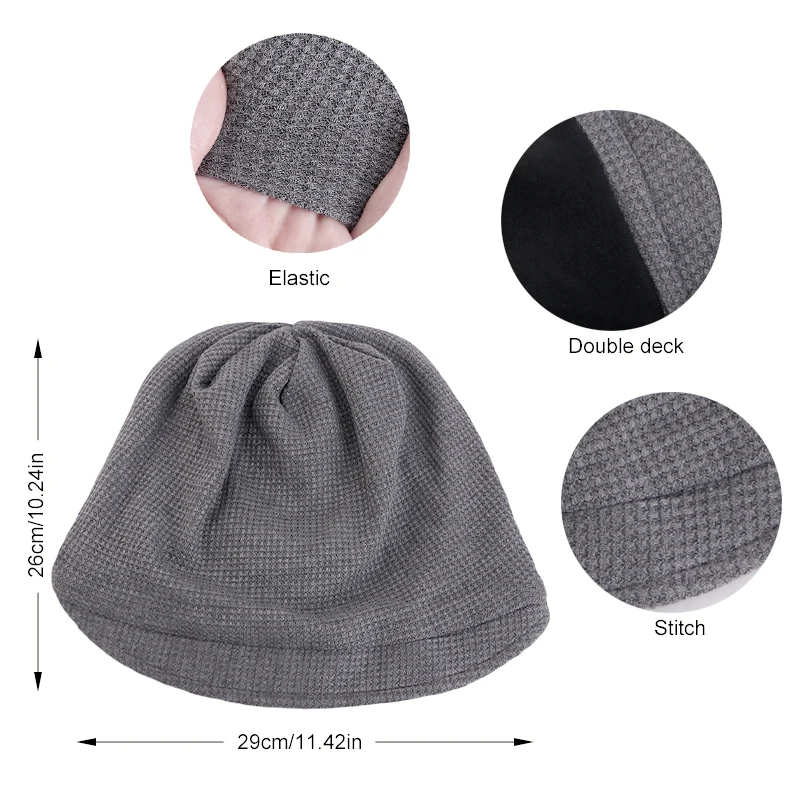 Autumn Winter Soft Knitted Hat Women Beret Warm Slouchy Hat With Wide Short Brim Cap Beanies Skullies Outdoor Windproof Bonnet