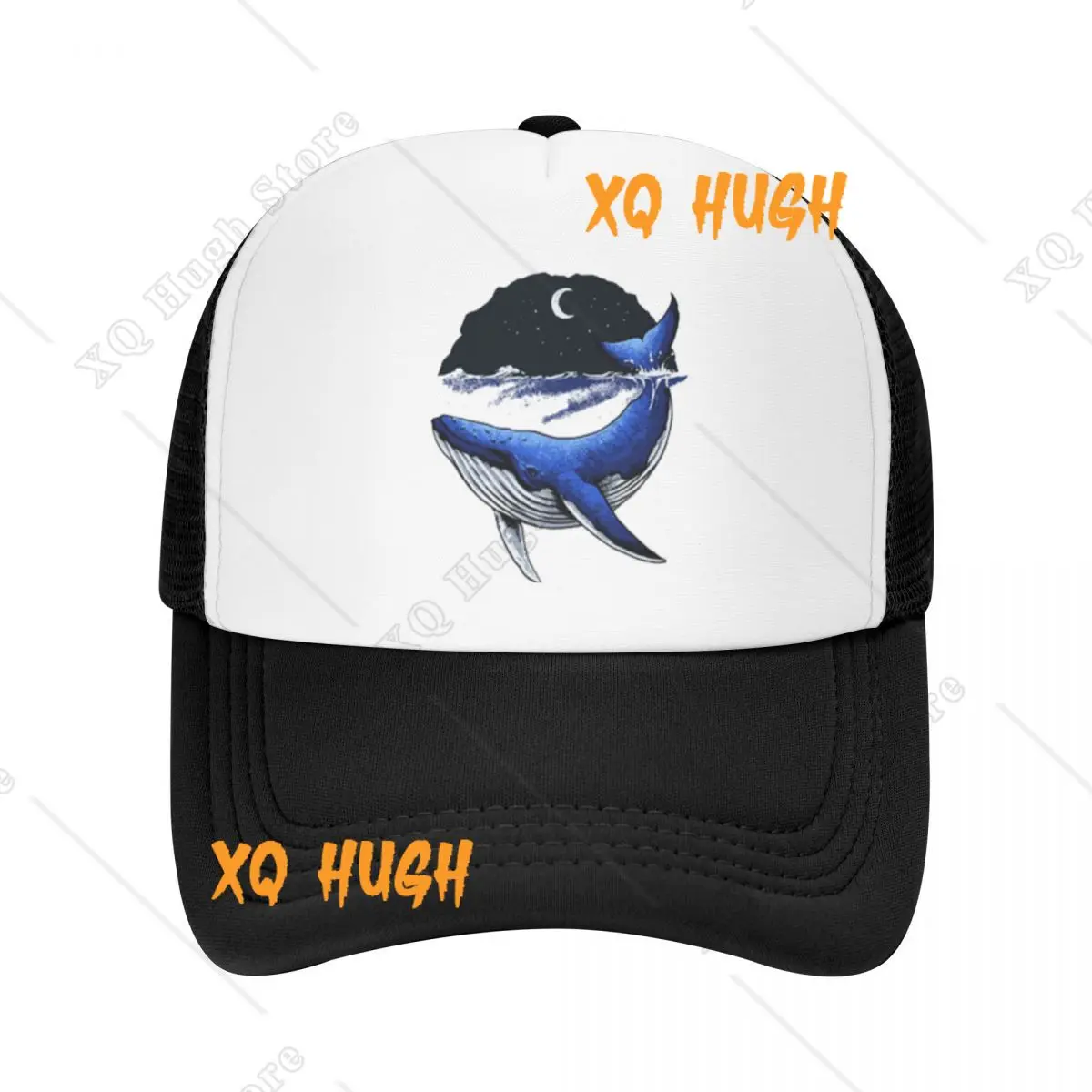 

Blue Whale Sea Moon Fashion Mesh Baseball Cap Womens High Qualiy Trucker Hat New Trend Sunscreen Hat