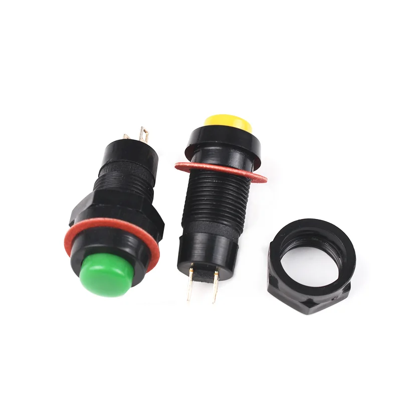 6pcs DS-211 DS-213 Push Button Switch 10mm Momentary / Self Locking Round Button Switch DS211 DS213 Miniature