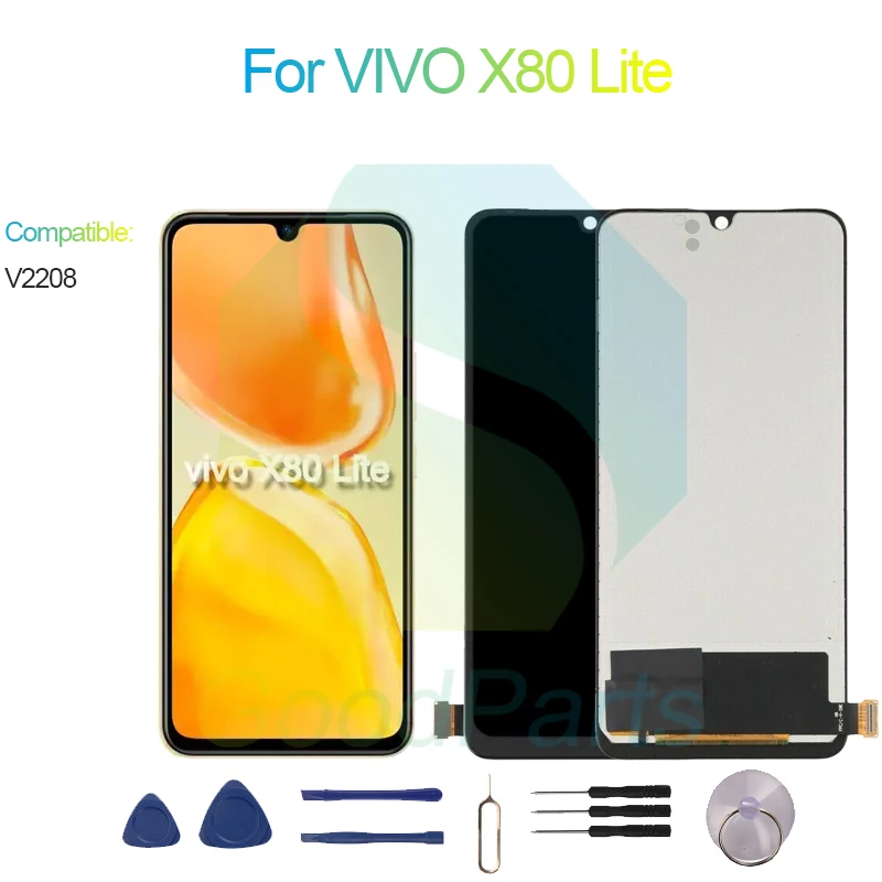 

For VIVO X80 Lite LCD Display Screen 6.44" V2208 For VIVO X80 Lite Touch Digitizer Assembly Replacement