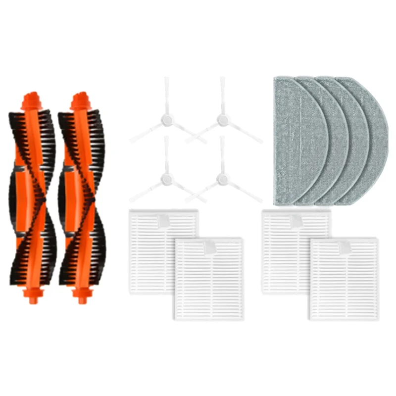 Piezas de repuesto para Robot aspirador, cepillo lateral principal, filtro Hepa, paño de mopa, E10, E12, B112, 14 piezas