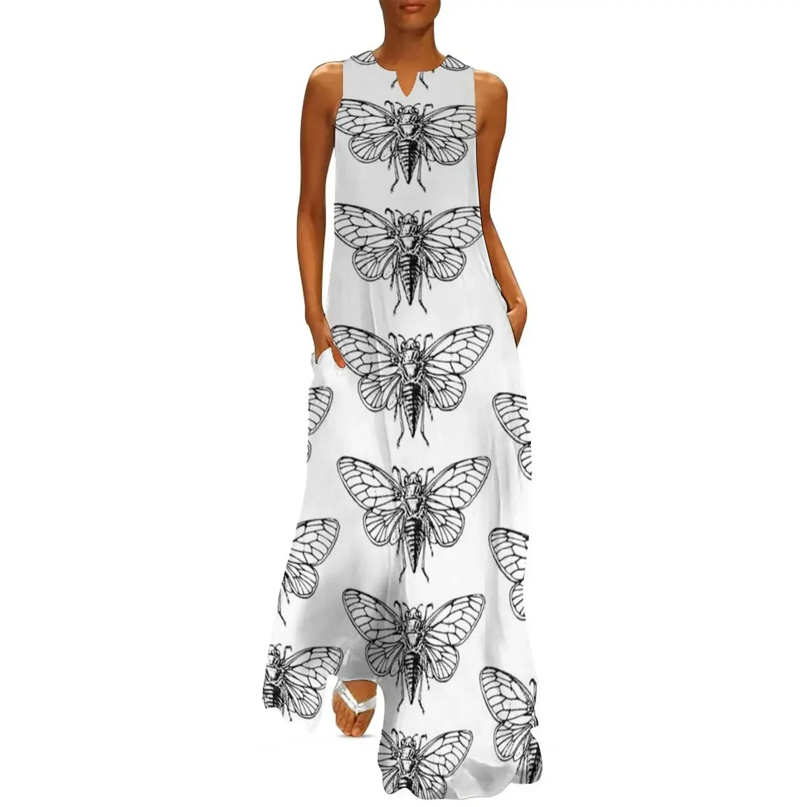 

Vintage Cicada Drawing Long Dress dresses for woman 2025 women formal occasion dresses evening dress woman Dress