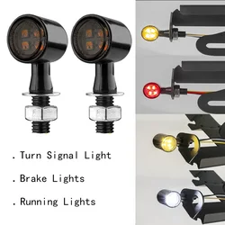 3 in 1 Mini Bullet Turn Signal Blinker Indicator Light Integrated LED Tail Brake Daytime Running Light For Harley Cafe Racer